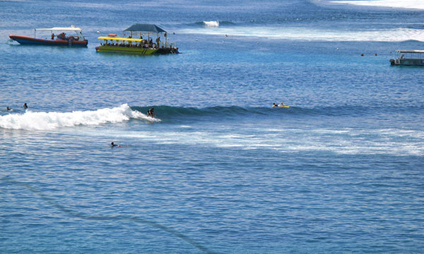 surfing is the most popular activity beside scuba diving in nusa lembongan 